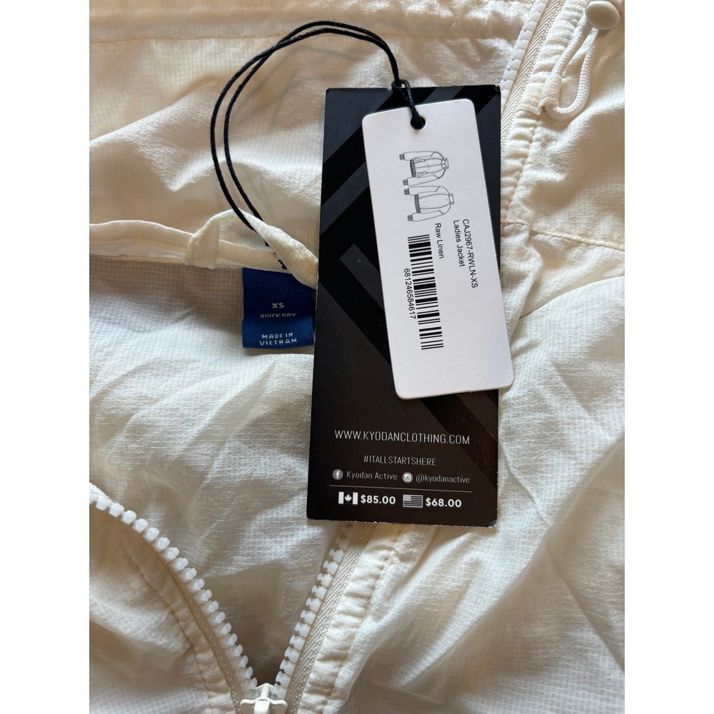 Kyodan Active Ladies Jacket Raw Linen White Ripstop Windbreaker CAJ2967 XS NWT - Picture 3 of 4